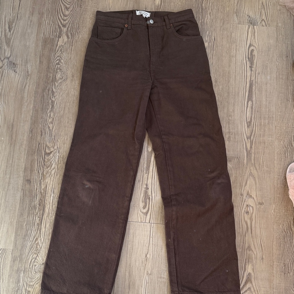 Reformation Val 90’s Mid Rise Straight Jeans in Brown